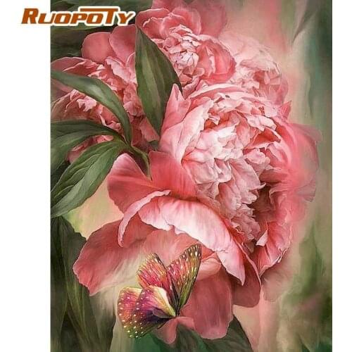 RUOPOTY Painting By Numbers For Adults HandPainted 40x50cm Frame On Canvas Modern Home Living Roome Wall Art Picture Diy Gift