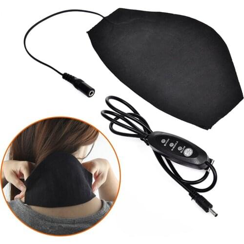 USB Neck Heating Sheet Neck Wrap 3 Temperature Levels Control Soft Insulation Folding Washable Neck Heating Pad Film