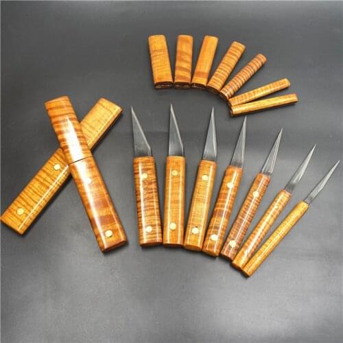 9pcs different repair luthier dedicated tool, high-speed HSS steel graver with sheath