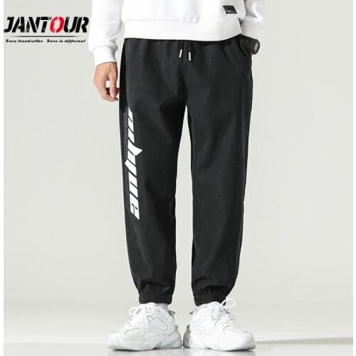 Autumn Winter Style Casual Harlan Pants Men Drawstring Loose Trousers Letter printing Solid Color Street Wear Tracksuit Mens