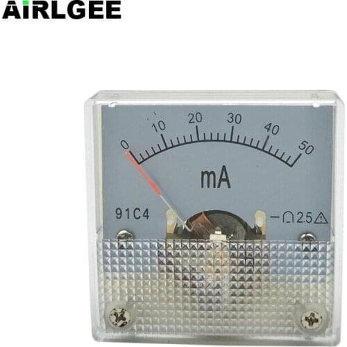 Panel Mount 91C4 DC 0-50mA Analog Current Meter Ammeter 45X45mm
