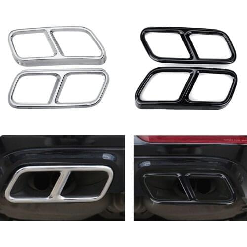 Yubao Pair Black / Silver Rear Dual Exhaust Pipe Sticks Covers For Mercedes for Benz S class W221 W222 C217 A217 W251 GL X166