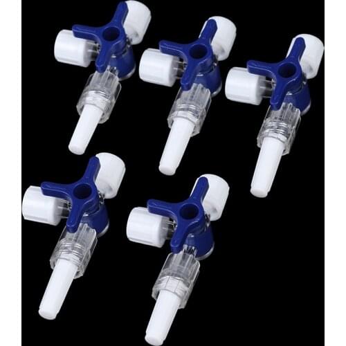Plastic Three Way Stop Cock For Clinical Hospital Luer Lock Adapter 3 Way Stopcock Flexiable T-Connector Extension Tube 5Pcs