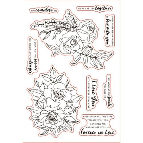 11x16 Flowers Transparent Clear Stamps Silicone Seals for DIY scrapbooking photo album Card Making