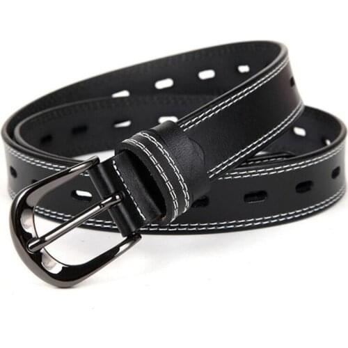2.8cm Wide Female Genuine Leather Belt High Quality Luxury Women Second Layer Cowskin Adjustable Pin Buckle Jeans Waistband