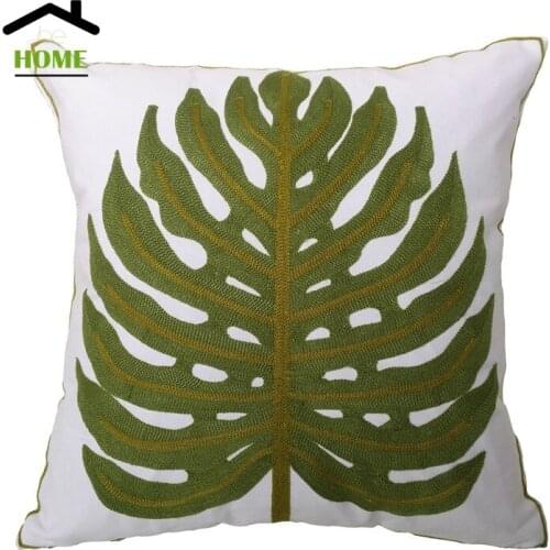 Contemporary tropical Palm Leaf Fashion Leisure Decorative Pillow Case Christmas Gift Cushion Cover 45 x 45 cm Sell by piece