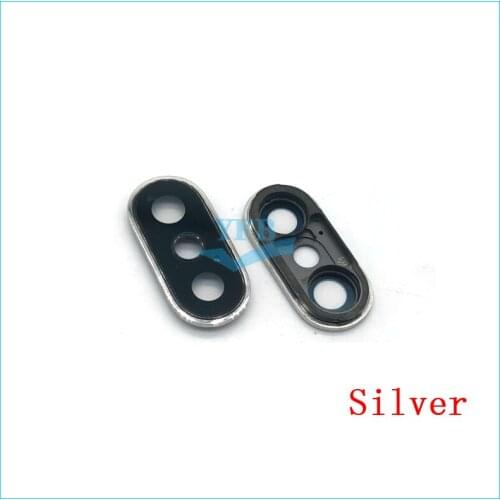2PCS Back Rear Camera Lens Glass Ring Cover With Frame Holder For iPhone X Replacement Parts