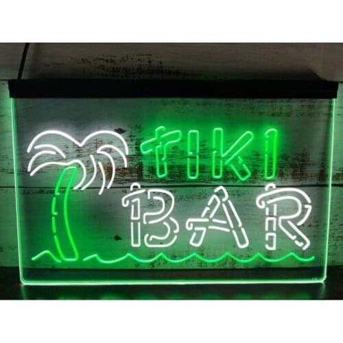 SS202 Tiki Bar Palm Tree Dual Color LED Neon Sign