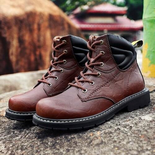 New Ankle Outdoor Boots Warm Comfortable High Top Hiking Shoes Soft Botas Hombre Big Size 38-46 Casual Handmade Boots 4 Colors
