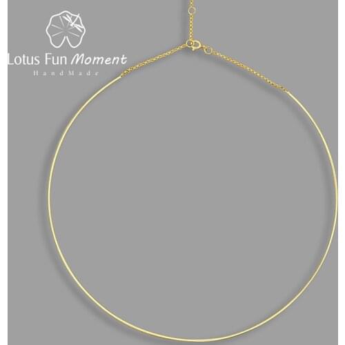 Lotus Fun Moment 18K Gold Minimalism Cool Necklace Chain Real 925 Sterling Silver Handmade Fine Jewelry for Women Acessorios