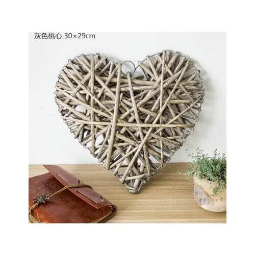 04 Decoration Bar Cafe Individual Home Decoration Creative Lifting Willow Knitting Handmade Loving Peach Heart wickers crafts