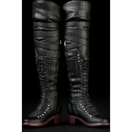 1/6 Female Black Long Boots Combat Shoes Model Toys For 12" Female Action Figure Body