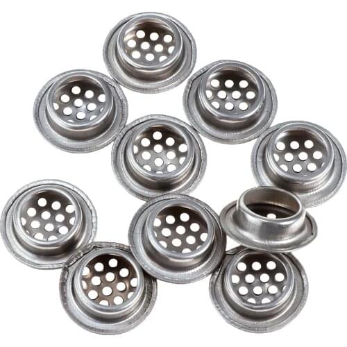 10Pieces Metal Slope Round Type Cabinet Air Vent Cover Mesh Hole Louver Exhaust Ventilation Mounting Diameter 19~53mm