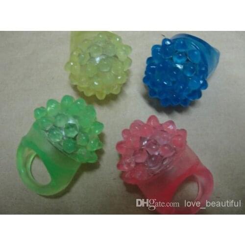 Strawberry Glow Light Ring LED Flashing Finger Ring Bar DJ Rave Toys Light Up Elastic Rubber Blinking Ring Halloween Party 10pcs