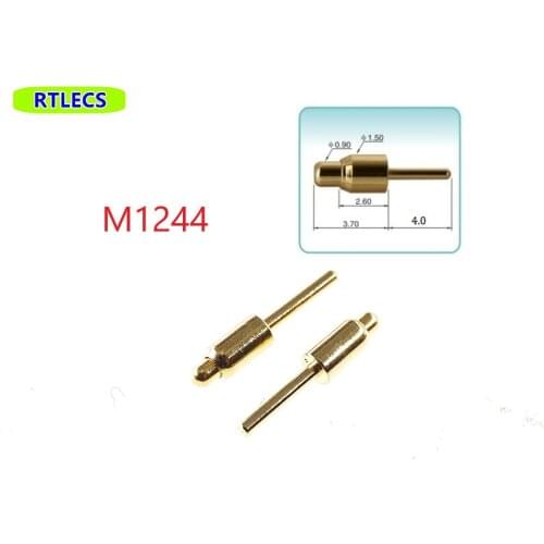 100pcs 1.5 x 7.7 mm Spring loaded Pogo Pin connector Single Pin Vertical Through Hole PCB Rating 1.0 A 12VDC 1.5 mm Diameter