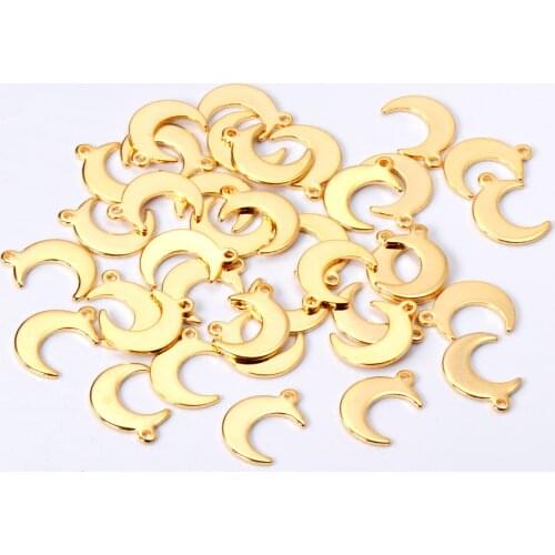ASON 100Pcs/Lots New Fashion Moon Charms 316L Stainless Steel For Necklace Bracelet Anklet DRY Handmade Jewelry Making Supplies