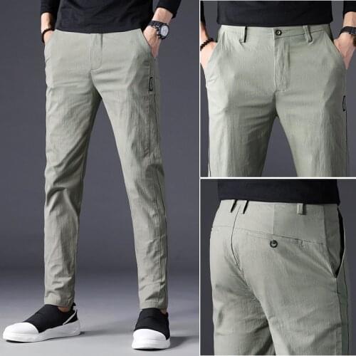 2020 New Spring Summer Pants Brand Casual Men Pants Cotton Slim Pant Straight Trousers Men Plus Size 38 Men Joggers