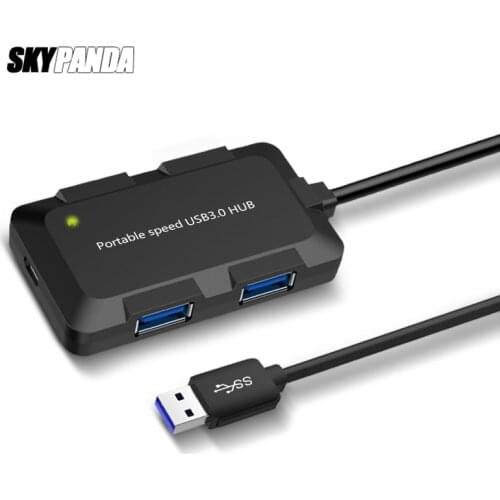 4 Ports USB3.0 Hub 5Gbps Super Speed Hab 750mm Cable Portable Black White Micro-USB Power Supply Splitter For Multi USB Devices