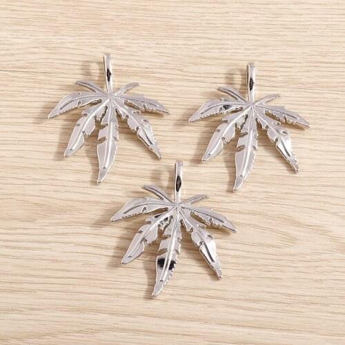 3pcs 50*43mm Trendy Plant Maple Leaf Charms for Pendants Necklaces Drop Earrings DIY Handmade Jewelry Making Accessories