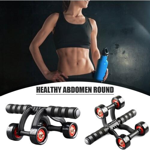 Ab Roller 4 Wheel Abdominal Exercise Equipment for Home Gym Abs Roller Wheel Resistance Band for Abdominal Exercise