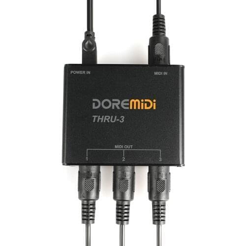 DOREMiDi MIDI Host Box THRU-3 MIDI Five-pin Interface No Delay Converter Adapter