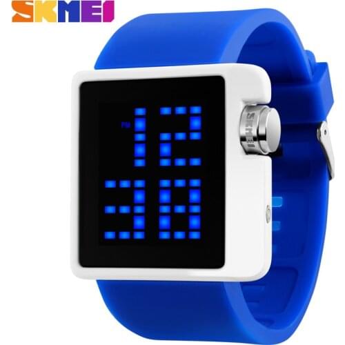 SKMEI Brand Lovers Fashion Casual LED Digital Watch Men Dive 50M silicone band Sports Watches Women dress wristwatches