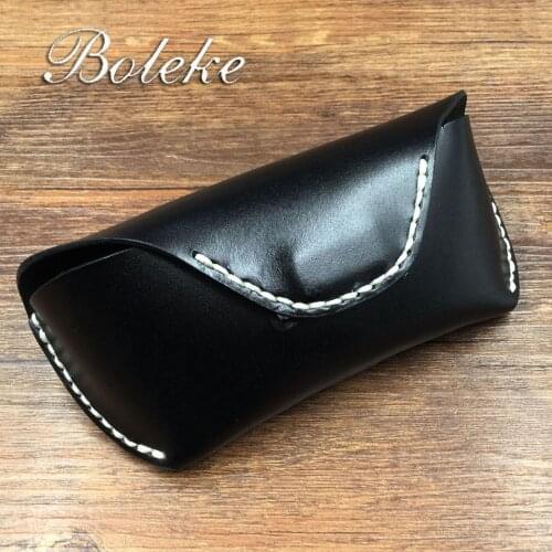 Sunglasses Case Fashion Hot Sale Men Women Portable Glasses Cases Magnetic Genuine Leather Glasses Box For