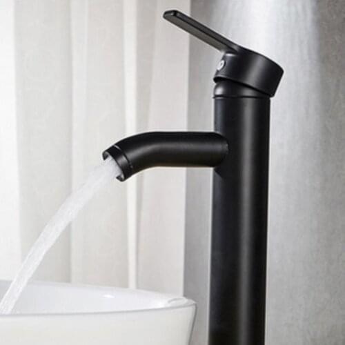 Black Basin Faucets Single Handle Single Hole Bathroom Washbasin Faucet Basin Sink Cold Hot Mixer Tap Kitchen Bath Faucet