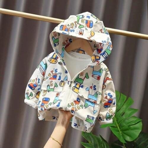 Children Jackets Autumn Spring Kids Out Coats Cute Cartoon Jackets For Boys Baby Boys Girls Windbreaker 1-5T
