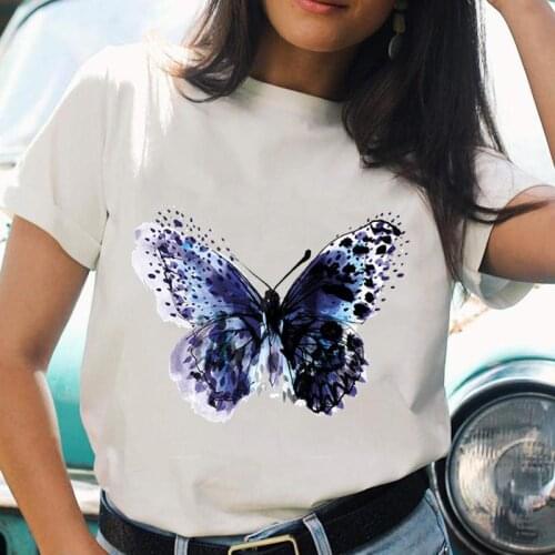 Women T-shirts Watercolor New Style Ladies O-neck Short Sleeve Cartoon T Top Shirt Print Female Graphic Fashion Tee T-Shirt