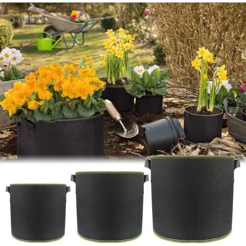 Non-woven Fabric Grow Bags Breathable Pots Planter Root Pouch Container Plant Smart Pots Handles Garden Supplies Flower pot 40a