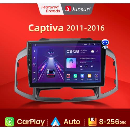 Junsun V1 Android 10.0 AI Voice Control 4G Carplay DSP Car Radio Multimedia GPS For Chevrolet Captiva 1 2011 -2016 2din no dvd