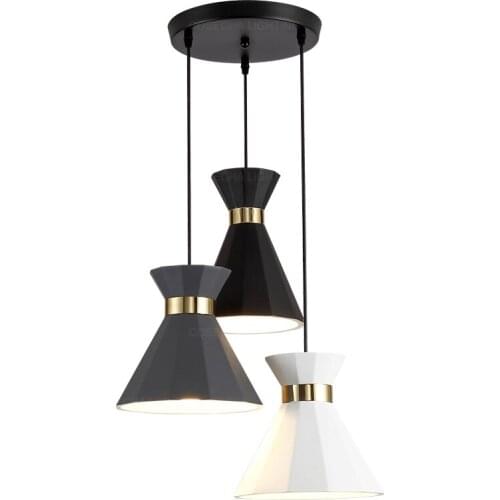 Mini single pendant light nordic white suspension lamp small black LED modern hanging cord lights bedside dining room kids' room