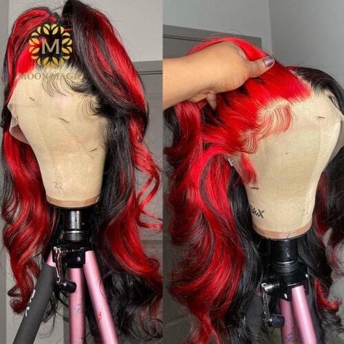 Red Wig 360 Lace Frontal Wig 13x6 Colored Human Hair Wigs Highlight 99j Burgundy Ombre Lace Front Wig Lace Front Human Hair Wigs