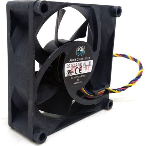 Computer pwm cooling fan 80mm 8025 A8025-25RB-41P-F1 12V 8cm special hole computer case power supply PWM temperature control fan