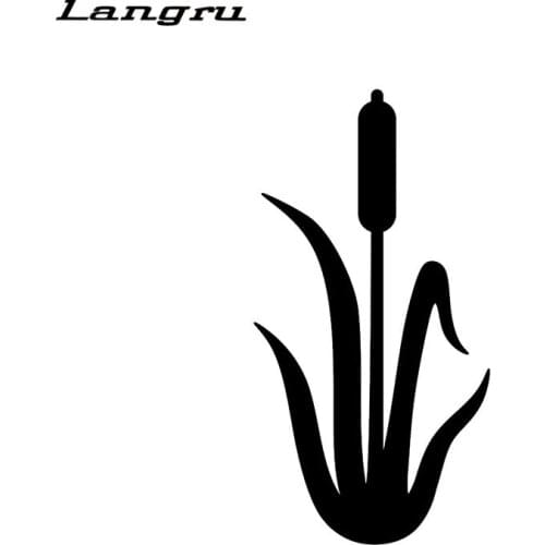 Langru 8.9X17.2CM Cattail Creative Rear Windshield Vinyl Decals Plant Car Stickers Accessories Jdm