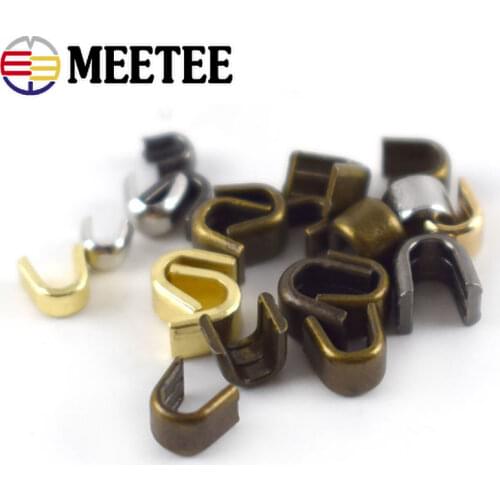 50g Meetee Brass U Style Zipper Stopper Non-slip for 3# 5# 8# 10# for Metal Nylon Resin Zippers Repair Crafts Hardware Accessory