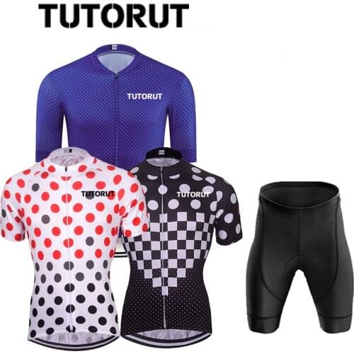 TUTORUT Summer Mens Suit Short-sleeved Cycling Clothing Anti-ultraviolet Breathable and Quick-drying Mountain Bike Clothing