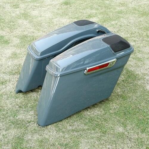 Motorcycle 4" Gray CVO Extended Saddlebag For Harley Touring Road King Road Glide Street Glide 2014-2019