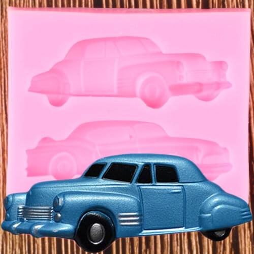 Cartoon Car Silicone Mold Baby Birthday Fondant Cake Decorating Tools DIY Cupcake Baking Candy Clay Chocolate Gumpaste Moulds