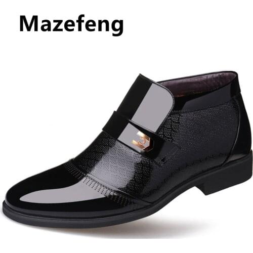 2020 Men Formal Shoes Leather Oxford Shoes for Men Dress Shoes Pointed Toe Business Wedding Shoes Velvet Men Zapatos De Hombre