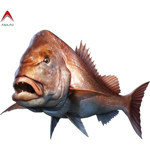 Aliauto Fashion Car Sticker Large Mouth Bass Fish Fishing Pagrus Major Boat Kayak Automobiles Accessories PVC Decal,18cm*14cm