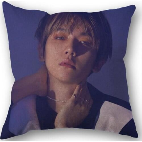 New BAEK HYUN exo Pillowcase Wedding Decorative Cotton Linen Pillow Case For Home Pillow Cover 45X45(One Sides)