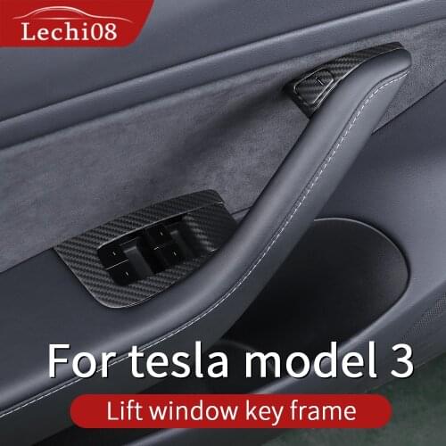 Window button frame trim for Tesla model 3 accessories/car accessories model 3 tesla three tesla model 3 carbon/accessoires