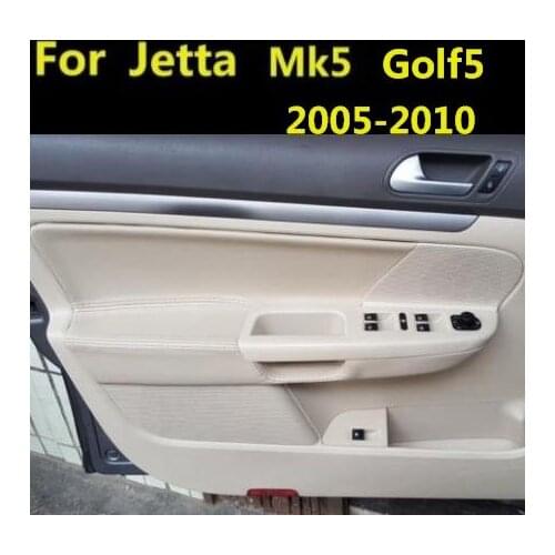 Microfiber Door Handle Armrest Panel Leather Cover For VW Jetta MK5 Golf 5 2005 2006 2007-2011 with Mount Fittings car interior