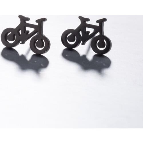 Jisensp Stainless Steel Earrings Gothic Bike Bicycle Earrings Statement Jewelry for Women Best Friend Gifts bijoux femme