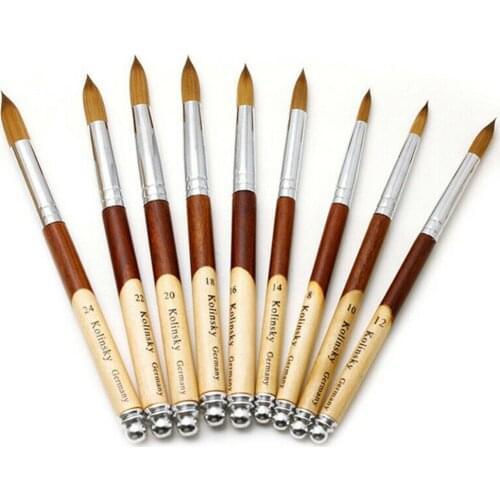 Nail Brush Color Block Round Top Wood Handle Nail Art Pen Line Drawing Brush Manicure Salon Tools наклейки на ногти