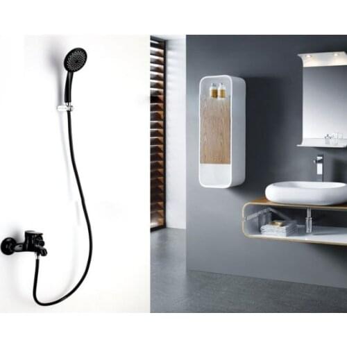 Bathroom Antique Black Oil Paint Solid Brass Shower Set Wall Mounted Rainfall Shower Mixer Tap Faucet Hot and Cold Mixer Valve