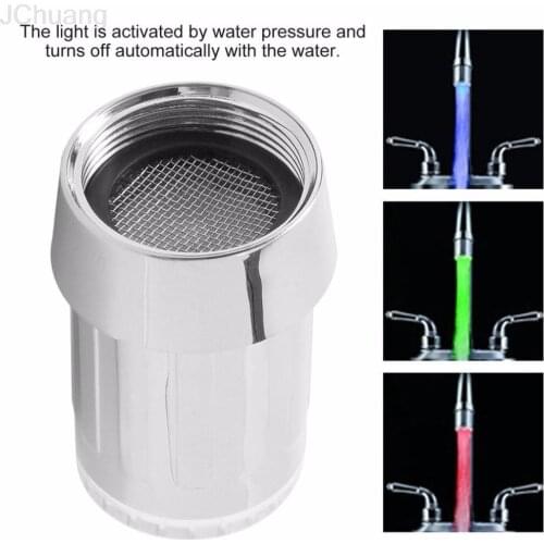 7 Colors Unique LED Light Water Glow Faucet Tap Stainless Steel Water Tap + Faucet Diverter Valve Adapter Connector