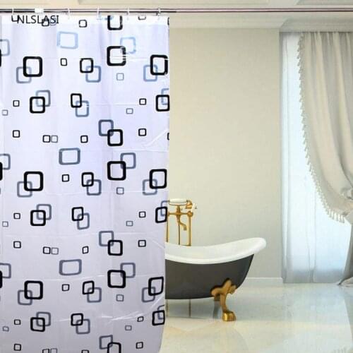 Simplicity Small Cube Peva Shower Curtain with Hook Waterproof Mildew Proof Home Bathroom Accessories Decorations Curtain